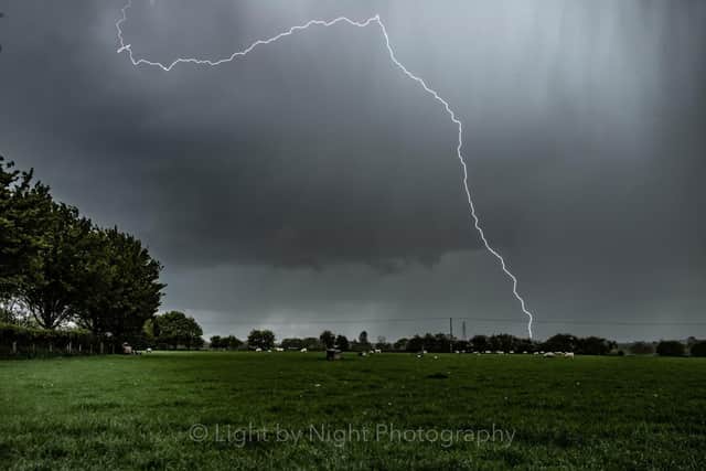 Photographer Carl Gallagher caught this amazing scene as the lightning came down near Ufton Fields. (Light by Night Photography)