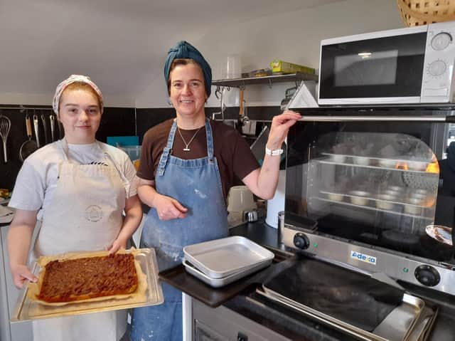 Alice Garland, an apprentice at the Corner Cottage Bakery in Kineton, with Sarah Thornber, the owner of the bakery