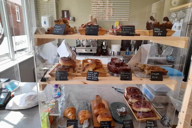 The cakes display at the Corner Cottage Bakery in Kineton