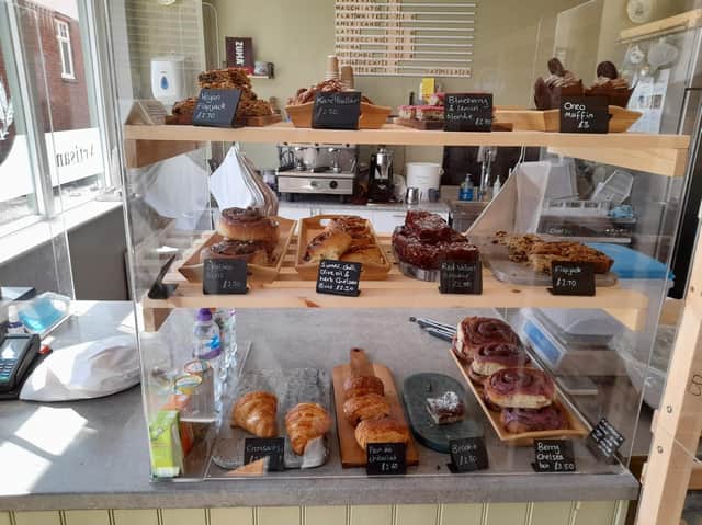 The cakes display at the Corner Cottage Bakery in Kineton