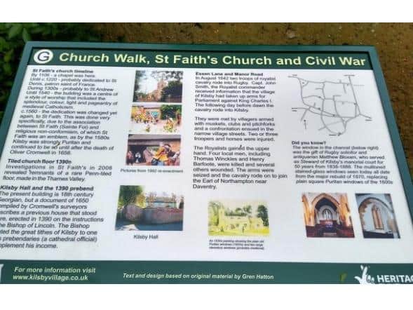 One of the history boards.