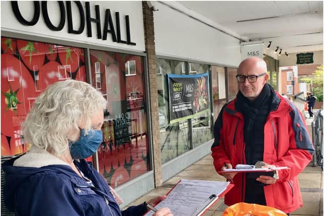 Matt Western Warwick and Leamington MP collecting signatures at the weekend. Photo supplied