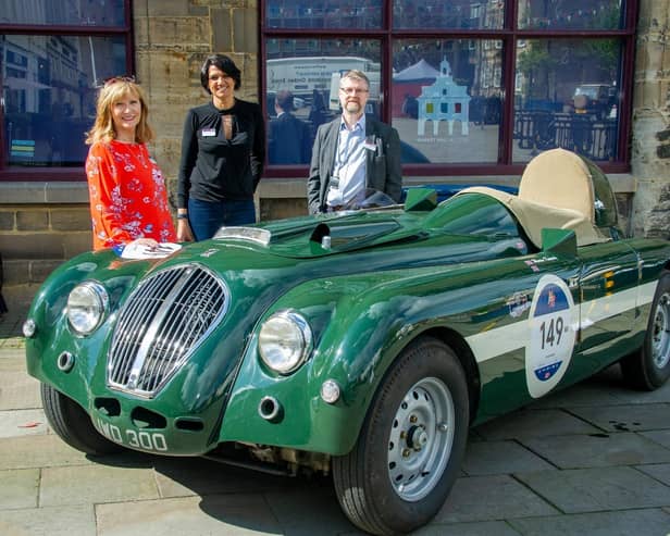 The Healey exhibit has launched at the Market Hall Museum. Pictured: Bronwen Williams, Louise Jennings and Rob Eyre (Junior Archivist Warwickshire Records Office)