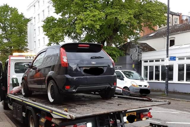 A car removed in Leamington during road safety week. Photo supplied