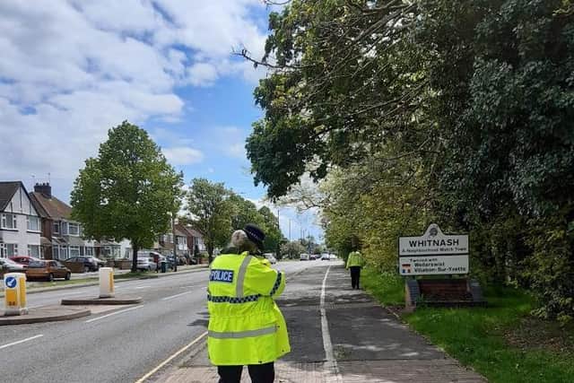 One of the many speed checks that took place during the road safety week. Photo supplied