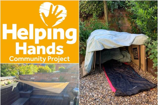 The charity is hoping families, community groups and youth groups will take part in the event where they go into their gardens, build a den, and sleep out to help raise funds. Photos supplied by Helping Hands