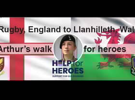 A banner for Arthur's walk.