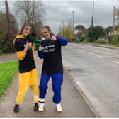 Two members of the Warwick Marrrow committee completing a three-legged 5km. Photo supplied