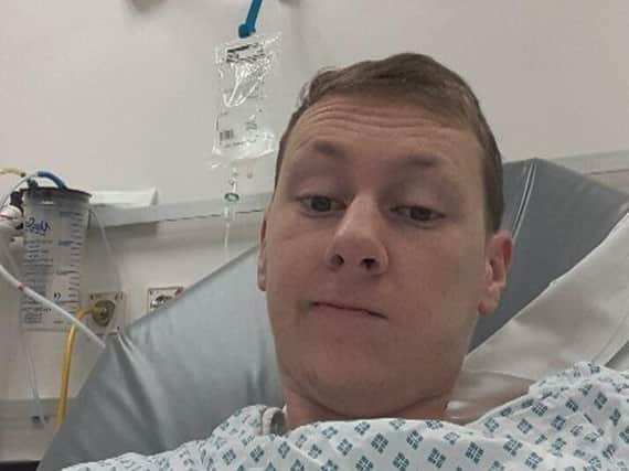 Matthew Crowley in hospital.