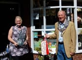 First prize of a glass trophy and a bottle of champagne went to the Farthing Gallery in High Street. Photo supplied