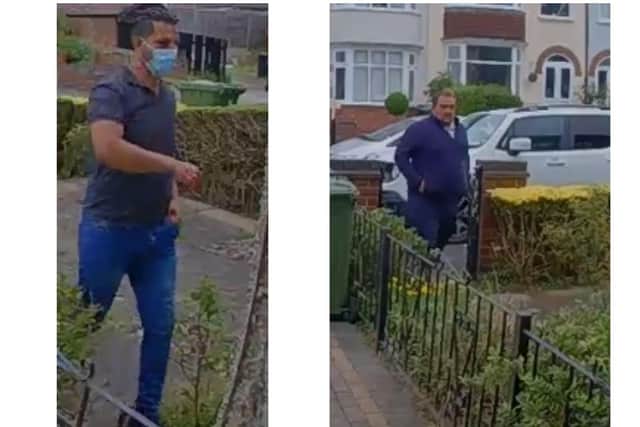 Investigating officers would like to speak to the two men pictured as they may have information which could assist with enquiries. Photos supplied by Warwickshire Police