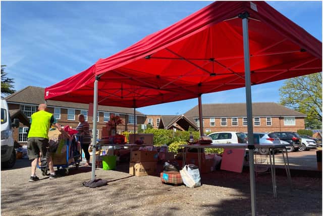 Residents in the Warwick district will be able to donate goods to the Myton Hospices through a 'drive-thru' donation station. Photo supplied
