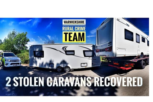 Police recovered these two stolen caravans just down the road near Ryton.