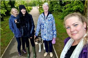 Val Pinfold, Jayne Davies, Rufio, Christine Bayliss and Roxy Peachey. Photo supplied