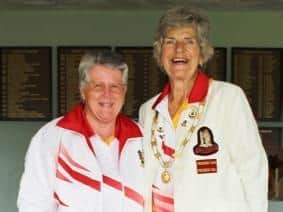 Jenny Wickens received her Colt badge from county president Mary Wheildon