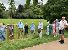 The Paulownia Tomentosum tree-planting ceremony in honour of Paul Edwards at Jephson Gardens in Leamington.