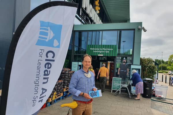 Ignaty Dyakov-Richmond from Clean Air for Leamington outside Morrisons. Photo supplied