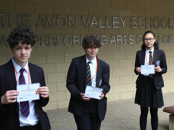 Year 8 pupils with their certificates.