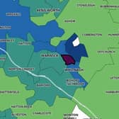 Brunswick ward in Leamington (in red) has now been moved into the highest classification of Covid rates.