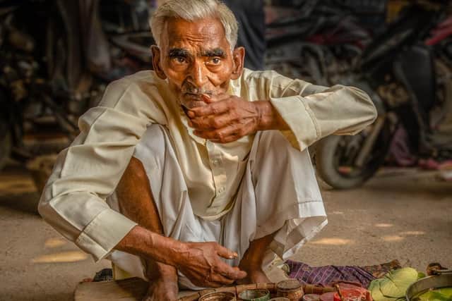 Betel Nut Vendor, Old Delhi by Roger Lickfold, came second in 2nd in Class C: Portraits.