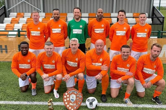 The Veterans' Division Three champions Rugby Borough Vets