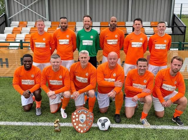 The Veterans' Division Three champions Rugby Borough Vets