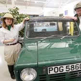 Costumed explainers Annie and Alex exploring nature in the collection at British Motor Museum. Photo supplied