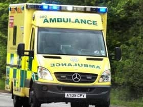 A driver has been taken to hospital after a three-car collision in Leamington this afternoon (Thursday).
