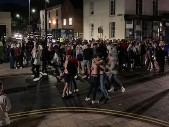 England fans celebrating on the streets of Leamington. Phtotos by Ben Lonsdale.