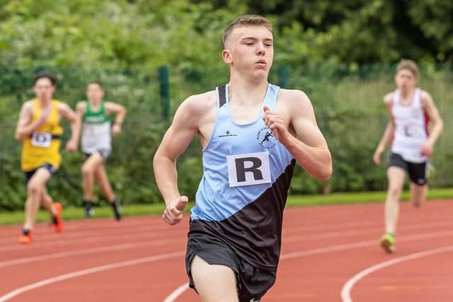 JOSH SOTHCOTT winning the U15 300m race