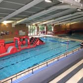 The swimming pool at Newbold Comyn Leisure Centre.