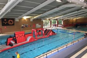 The swimming pool at Newbold Comyn Leisure Centre.