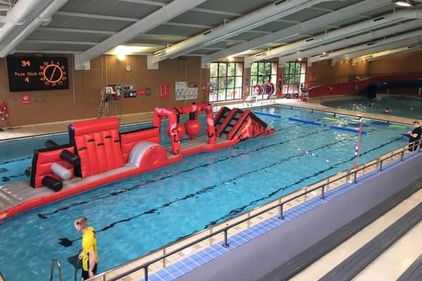 The swimming pool at Newbold Comyn Leisure Centre.