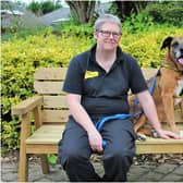 Fostering co-ordinator Sabrina Holder is pictured with Murphy who would love to spend time in a foster home until it's time to head off to his forever home. Photo supplied