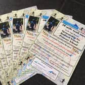 Leaflets to promote Oliver's fundraising challenge.