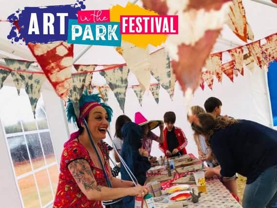 A creative workshop at the Art in the Park Festival.