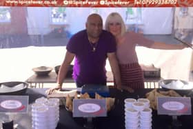John Thaff and his wife Tracie on the Spice Fever market stall he runs.