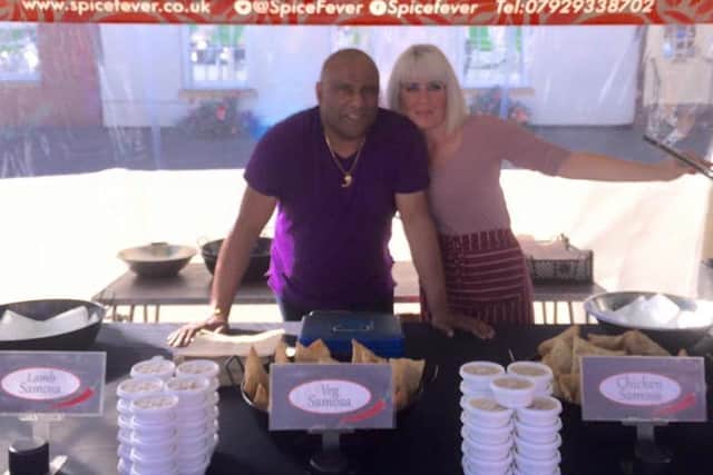 John Thaff and his wife Tracie on the Spice Fever market stall he runs.