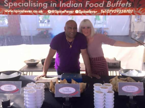 John Thaff and his wife Tracie on the Spice Fever market stall he runs.