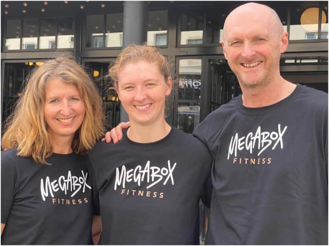 Left to right – Helen, Meg and Tim Exeter from MegaBox Fitness. Photo supplied