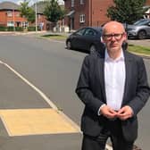 Matt Western MP at the Chesterton Gardens site.