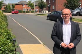 Matt Western MP at the Chesterton Gardens site.