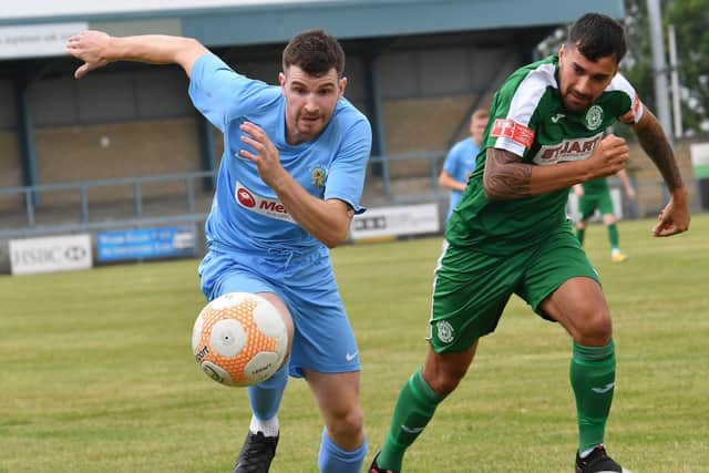Charlie Evans was a constant threat for Rugby Town against Bedworth