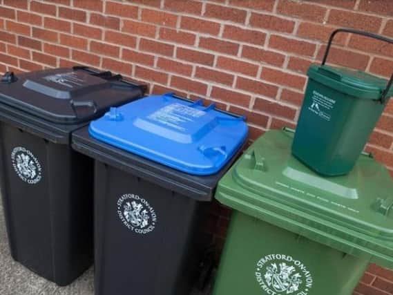 The blue bin collection will be reinstated from next week for the Shipston, Tysoe and Kineton areas near Banbury (image from Stratford District Council).