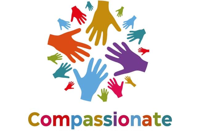 The Covid-19 Support Kenilworth Group is working in partnership with GP Practices, local charities, organisations, churches and local businesses to achieve 'Compassionate Kenilworth'. Logo supplied