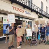 Protesters campaigned outside Tesco in Leamington's Parade this afternoon (Wednesday) over its price rises.