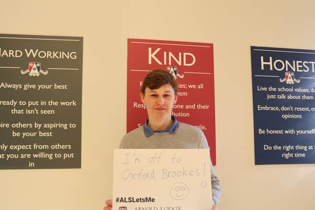 Arnold Lodge student Robert is set to study at Oxford Brookes next year.