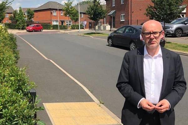 Matt Western MP at the Chesterton Gardens site.