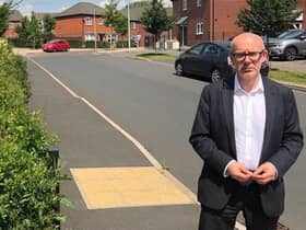 Matt Western MP at the Chesterton Gardens site.