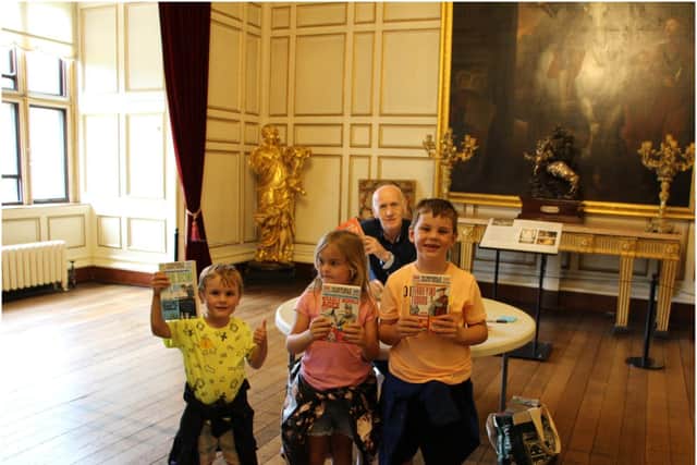 Terry Deary, Author of Horrible Histories, meets fans during book signing in Warwick Castle’s State Dining Room. Photo by Warwick Castle